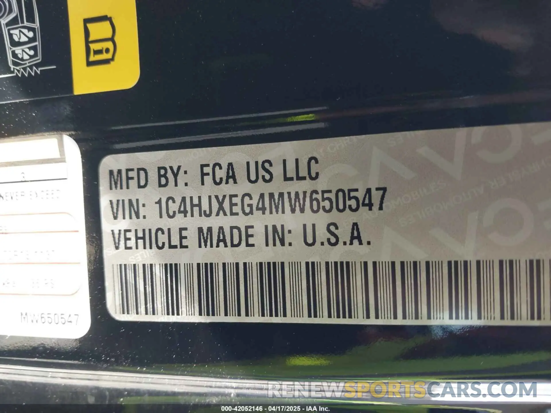 9 Фотография поврежденного автомобиля 1C4HJXEG4MW650547 JEEP WRANGLER UNLIMITED 2021