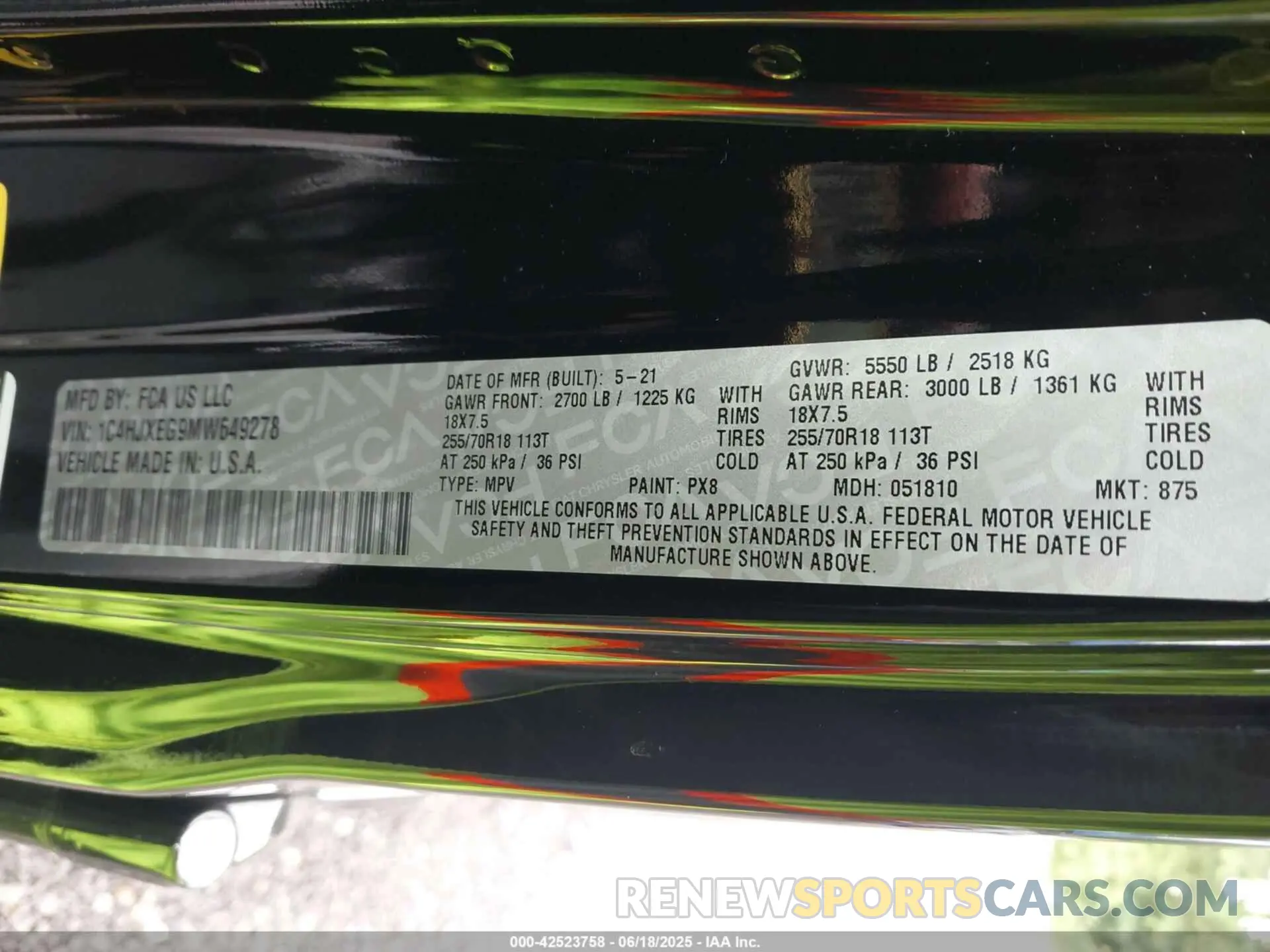9 Photograph of a damaged car 1C4HJXEG9MW649278 JEEP WRANGLER UNLIMITED 2021