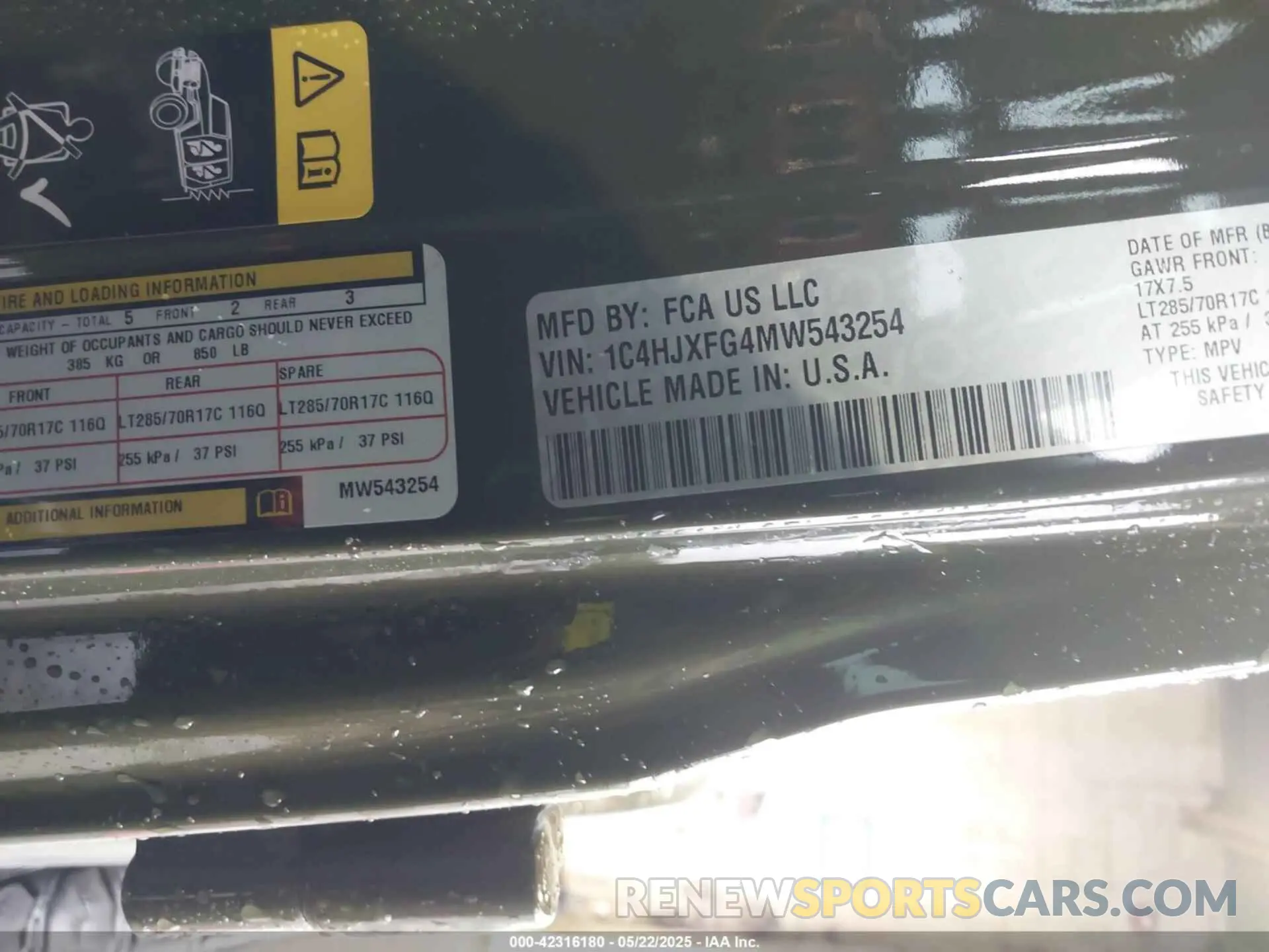 9 Photograph of a damaged car 1C4HJXFG4MW543254 JEEP WRANGLER UNLIMITED 2021