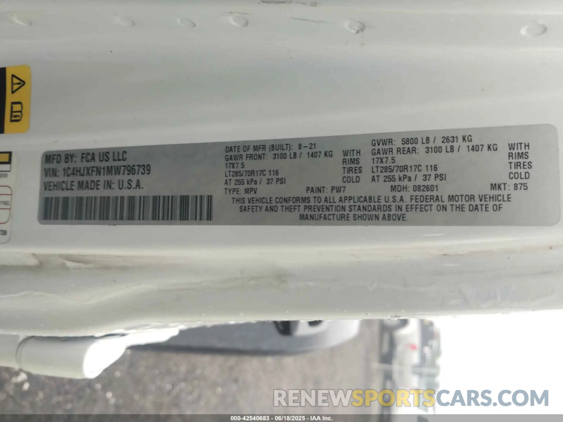 9 Фотография поврежденного автомобиля 1C4HJXFN1MW796739 JEEP WRANGLER UNLIMITED 2021