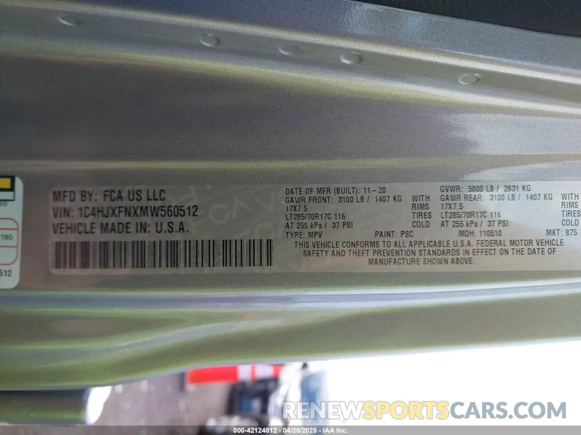 9 Photograph of a damaged car 1C4HJXFNXMW560512 JEEP WRANGLER UNLIMITED 2021