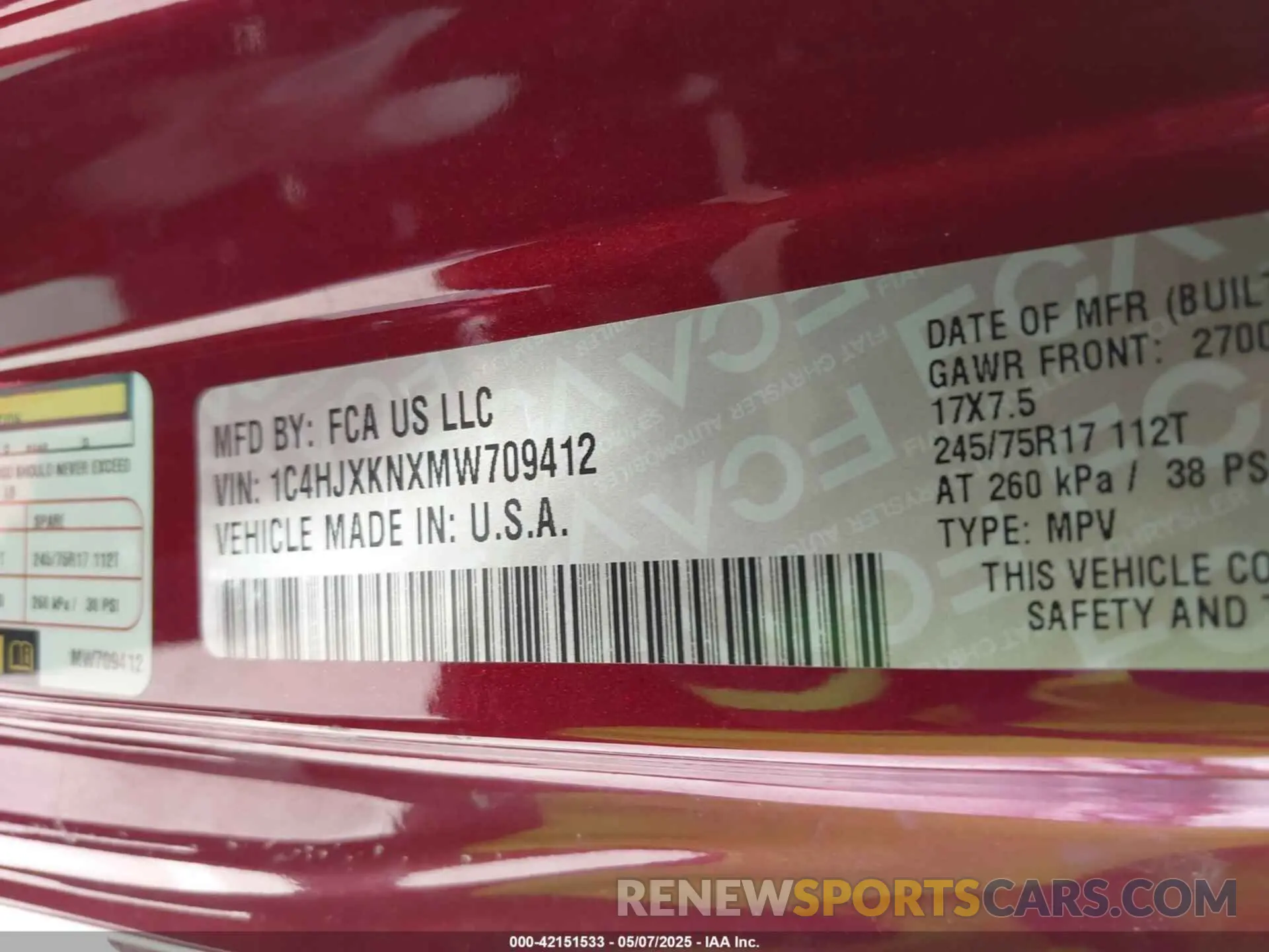 9 Photograph of a damaged car 1C4HJXKNXMW709412 JEEP WRANGLER UNLIMITED 2021
