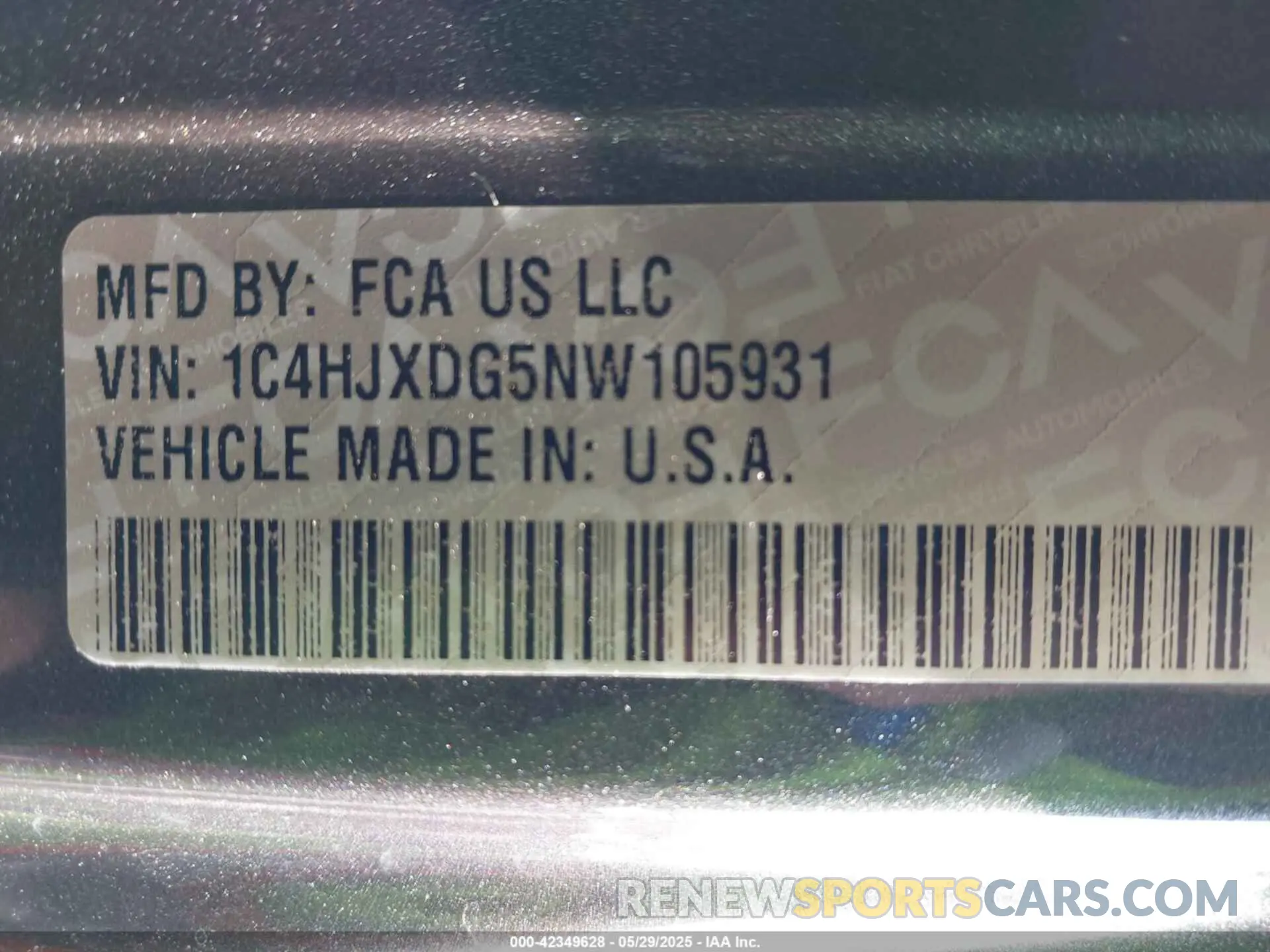 9 Photograph of a damaged car 1C4HJXDG5NW105931 JEEP WRANGLER UNLIMITED 2022