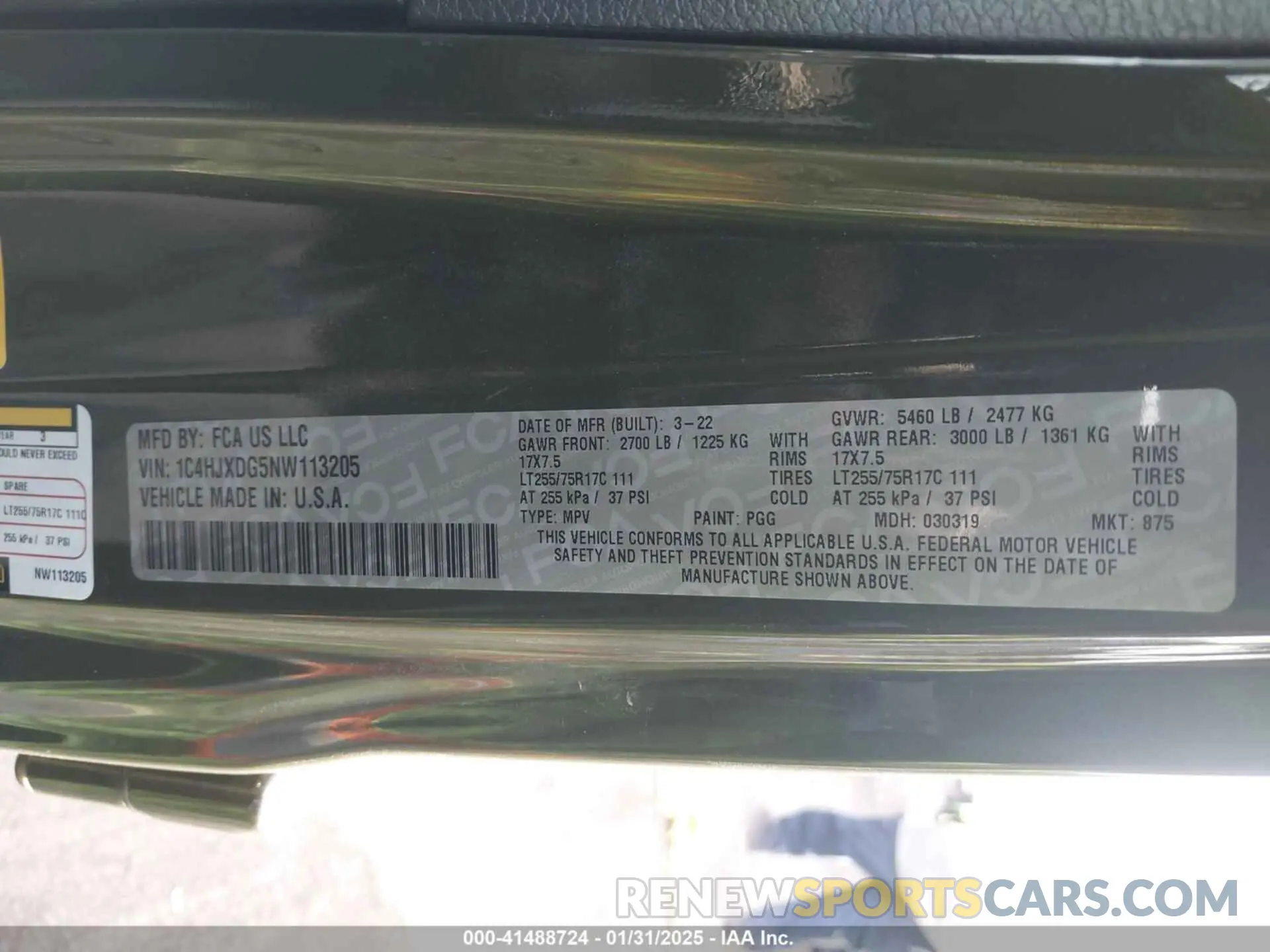9 Photograph of a damaged car 1C4HJXDG5NW113205 JEEP WRANGLER UNLIMITED 2022