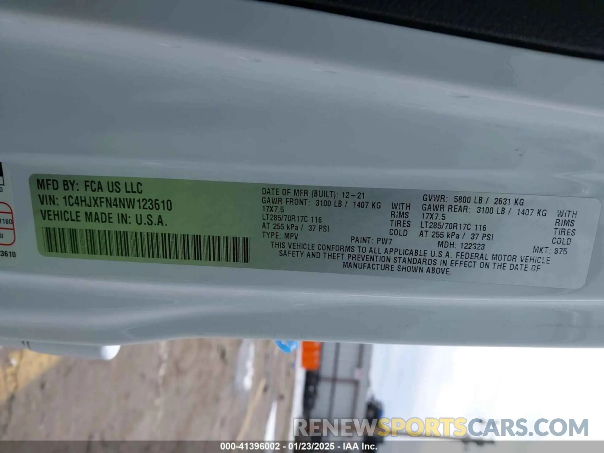 9 Фотография поврежденного автомобиля 1C4HJXFN4NW123610 JEEP WRANGLER UNLIMITED 2022