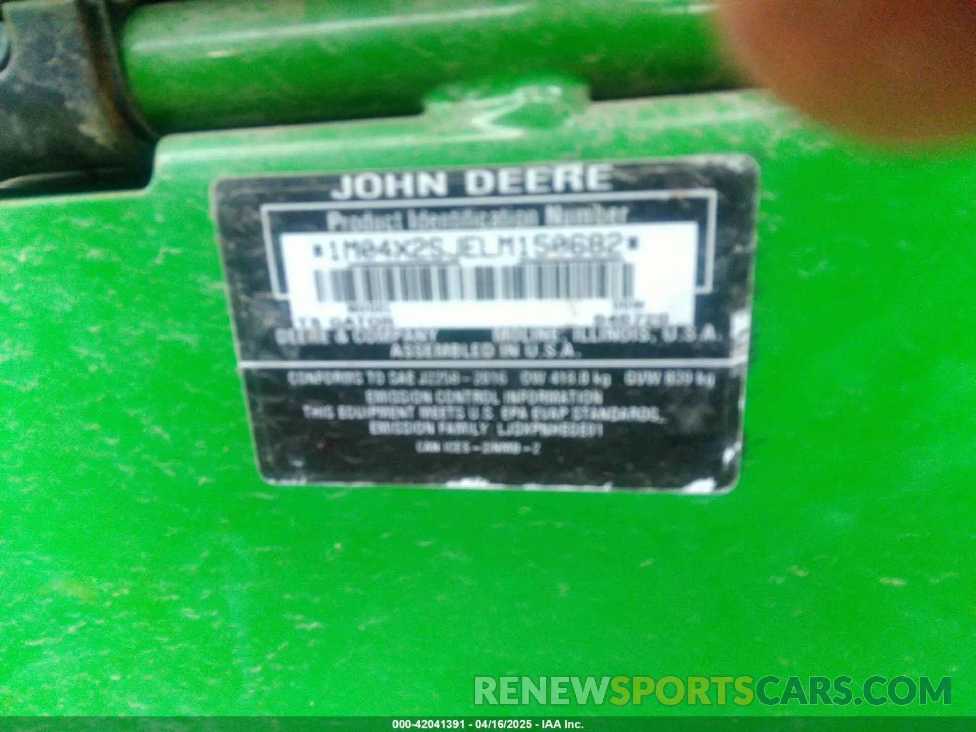 9 Photograph of a damaged car 1M04X2SJELM150682 JOHN DEERE GATOR 4S 4X2 2020