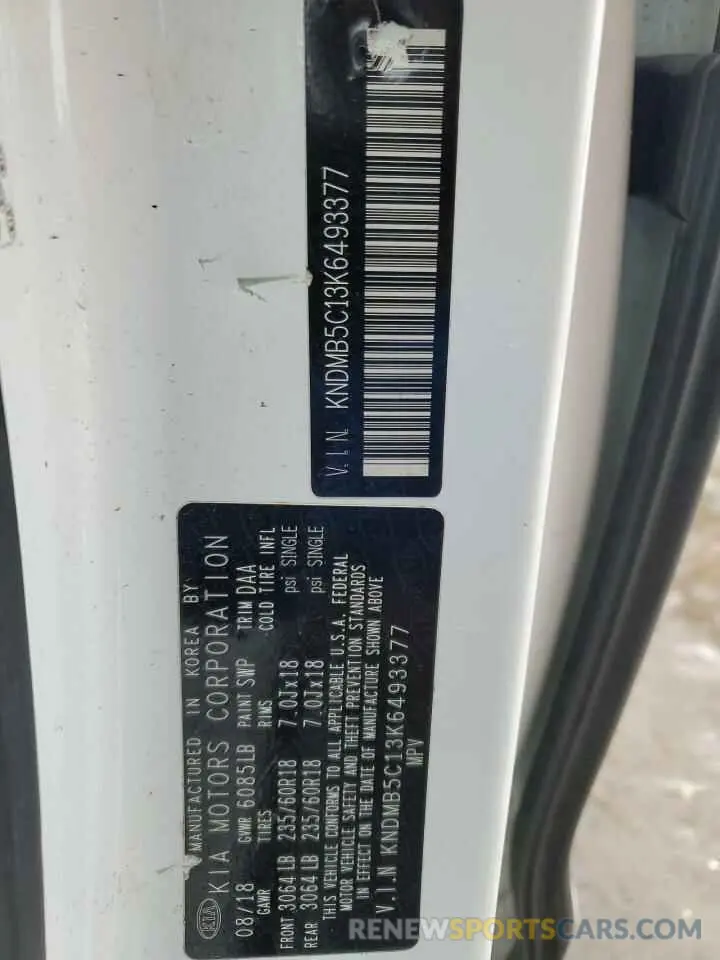 13 Фотография поврежденного автомобиля KNDMB5C13K6493377 KIA All Models 2019