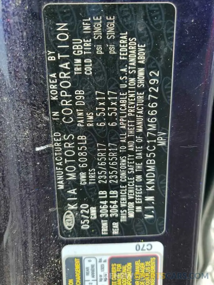 13 Фотография поврежденного автомобиля KNDMB5C17M6667292 KIA All Models 2021