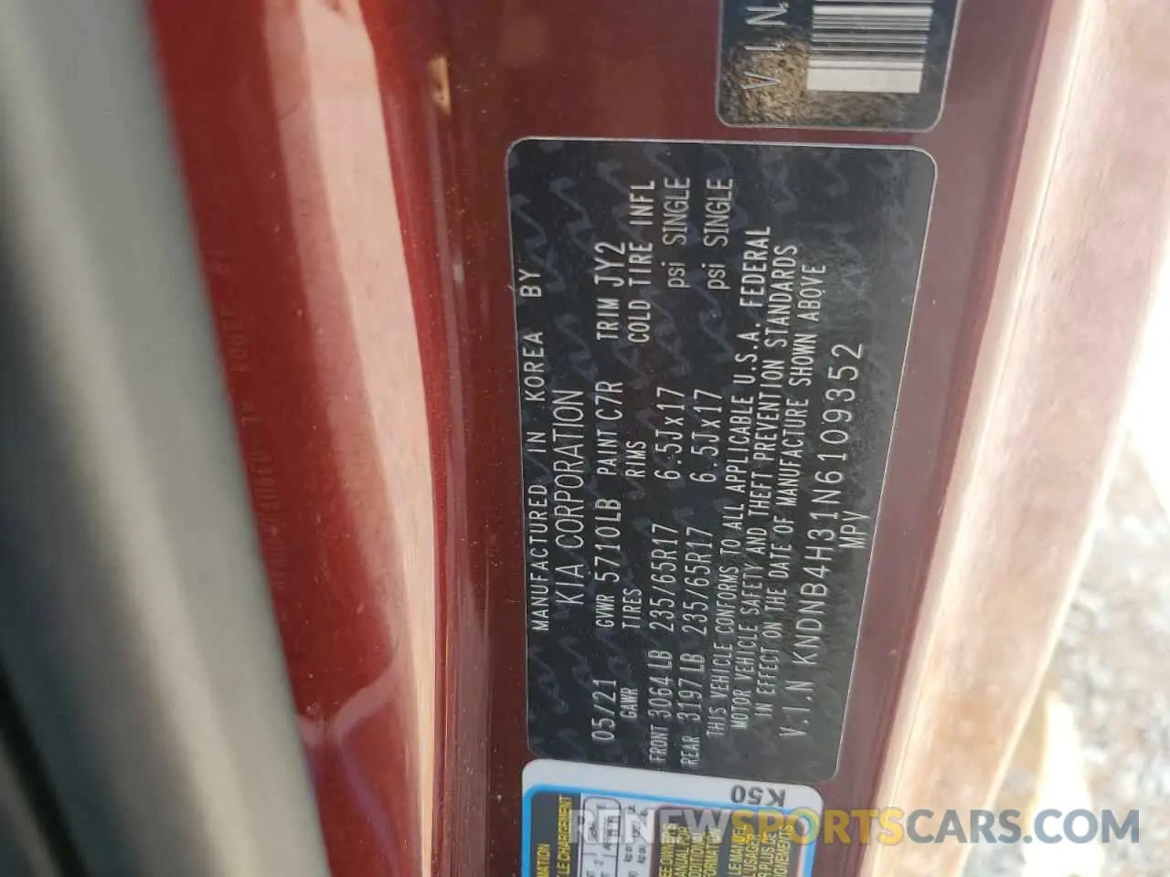 13 Фотография поврежденного автомобиля KNDNB4H31N6109352 KIA CARNIVAL L 2022
