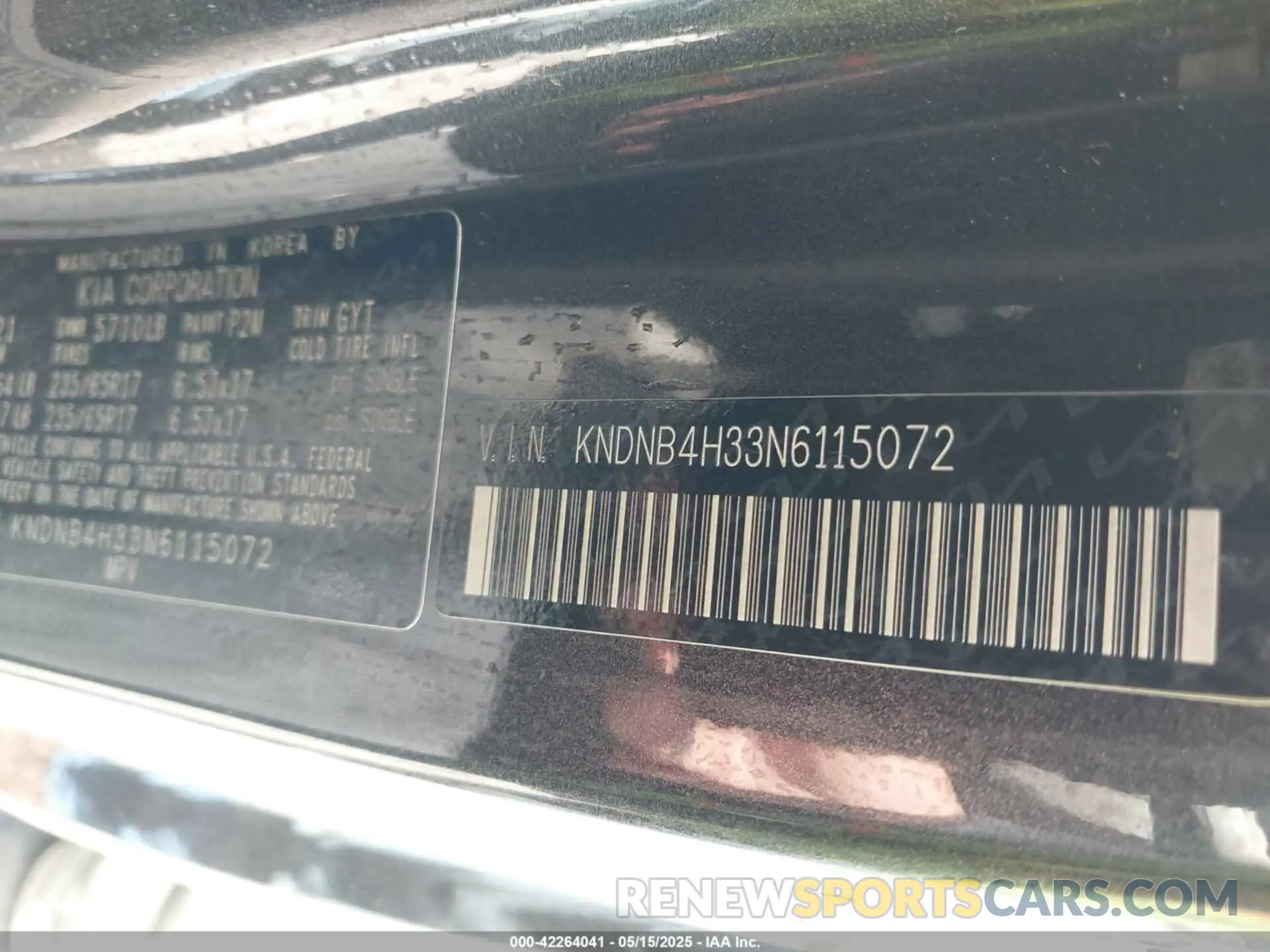 9 Фотография поврежденного автомобиля KNDNB4H33N6115072 KIA CARNIVAL MPV 2022
