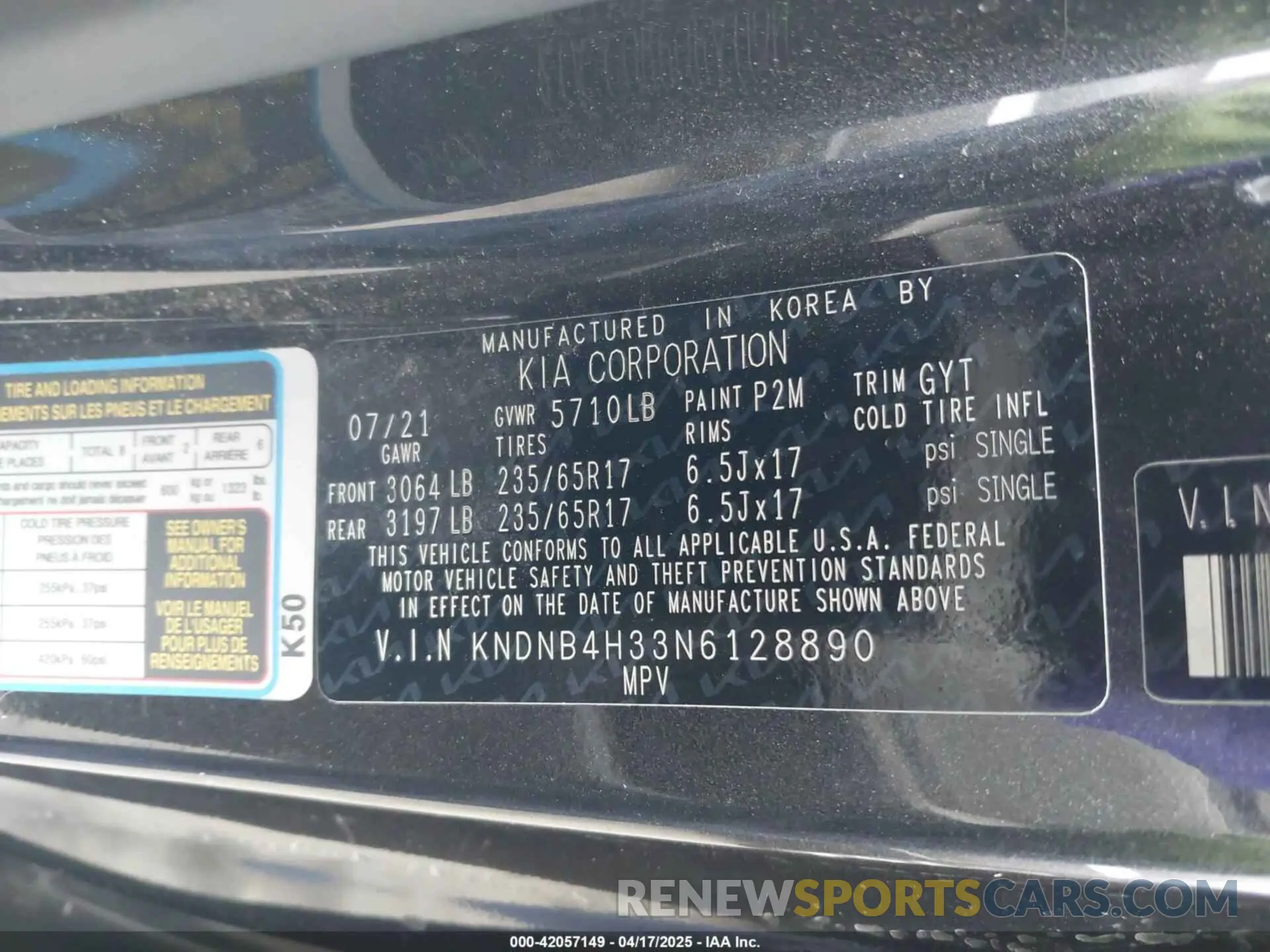 9 Фотография поврежденного автомобиля KNDNB4H33N6128890 KIA CARNIVAL MPV 2022