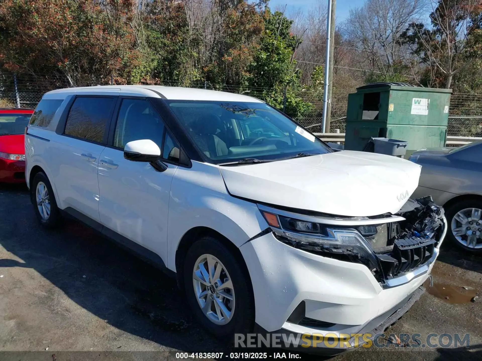 1 Photograph of a damaged car KNDNB4H33N6168192 KIA CARNIVAL MPV 2022