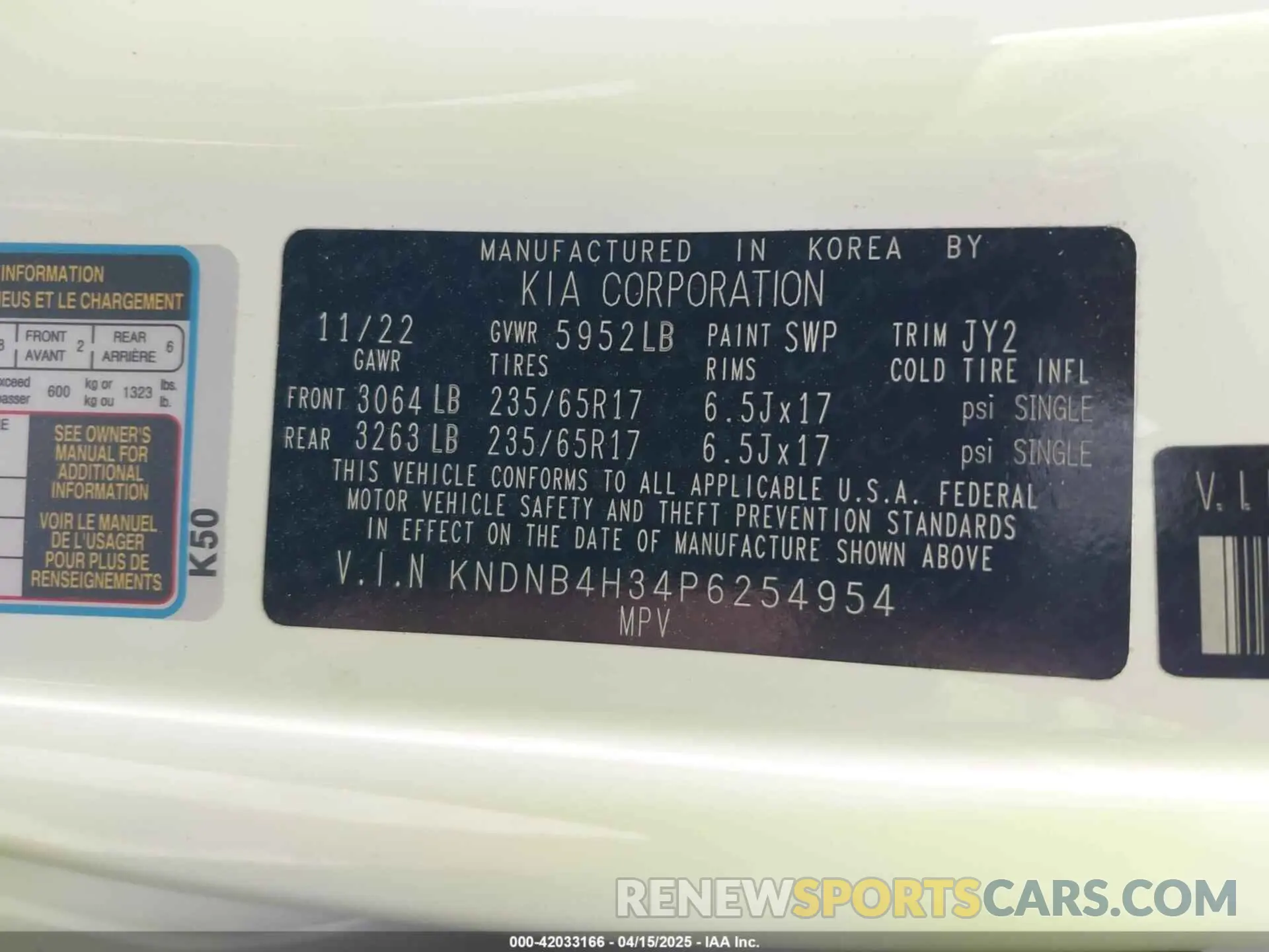 9 Фотография поврежденного автомобиля KNDNB4H34P6254954 KIA CARNIVAL MPV 2023