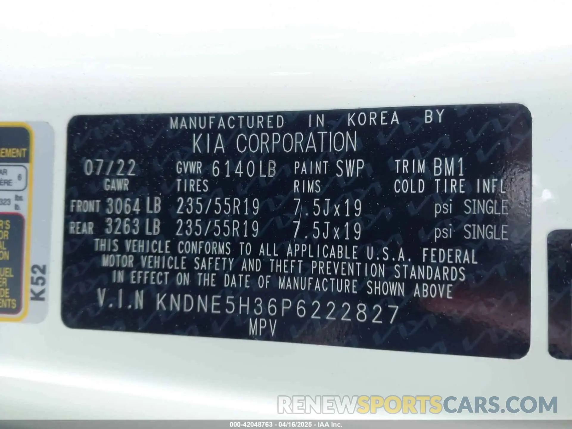 9 Фотография поврежденного автомобиля KNDNE5H36P6222827 KIA CARNIVAL MPV 2023
