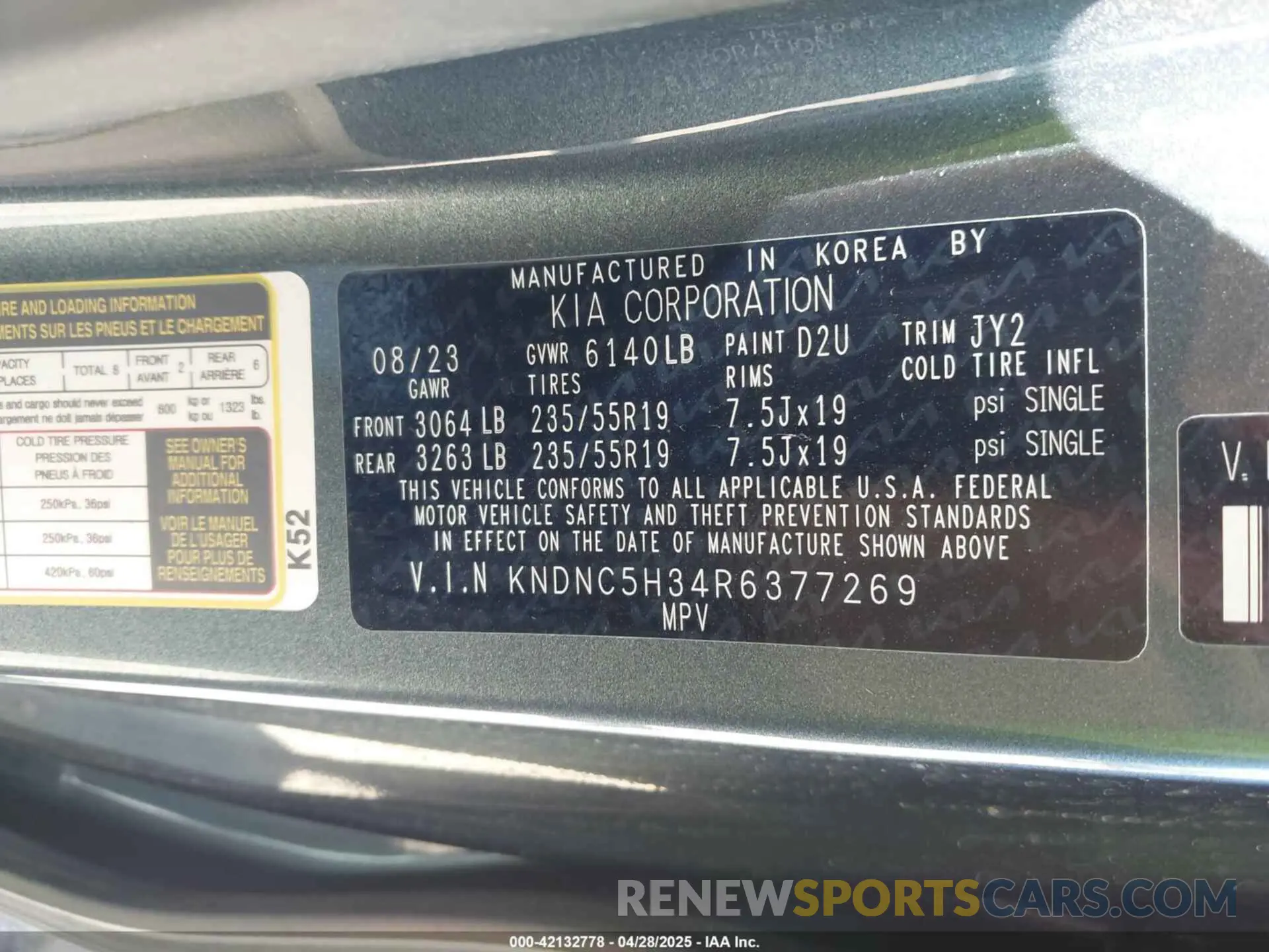9 Photograph of a damaged car KNDNC5H34R6377269 KIA CARNIVAL MPV 2024