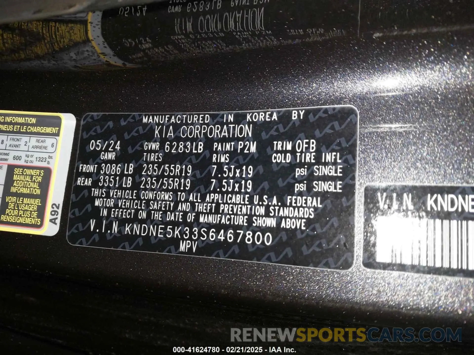 9 Фотография поврежденного автомобиля KNDNE5K33S6467800 KIA CARNIVAL MPV 2025