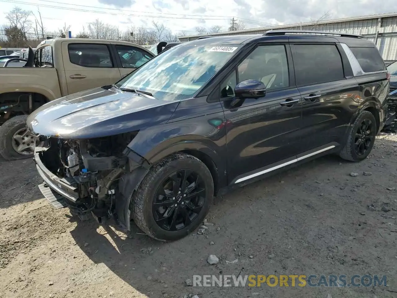 1 Photograph of a damaged car KNDNE5H3XN6071780 KIA CARNIVAL S 2022