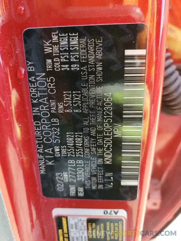12 Фотография поврежденного автомобиля KNDC5DLE0P5123064 KIA EV6 GT 2023