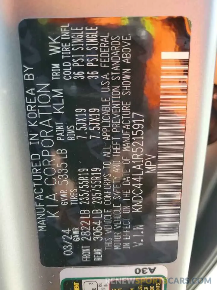 13 Фотография поврежденного автомобиля KNDC44LA1R5215917 KIA EV6 GT LIN 2024