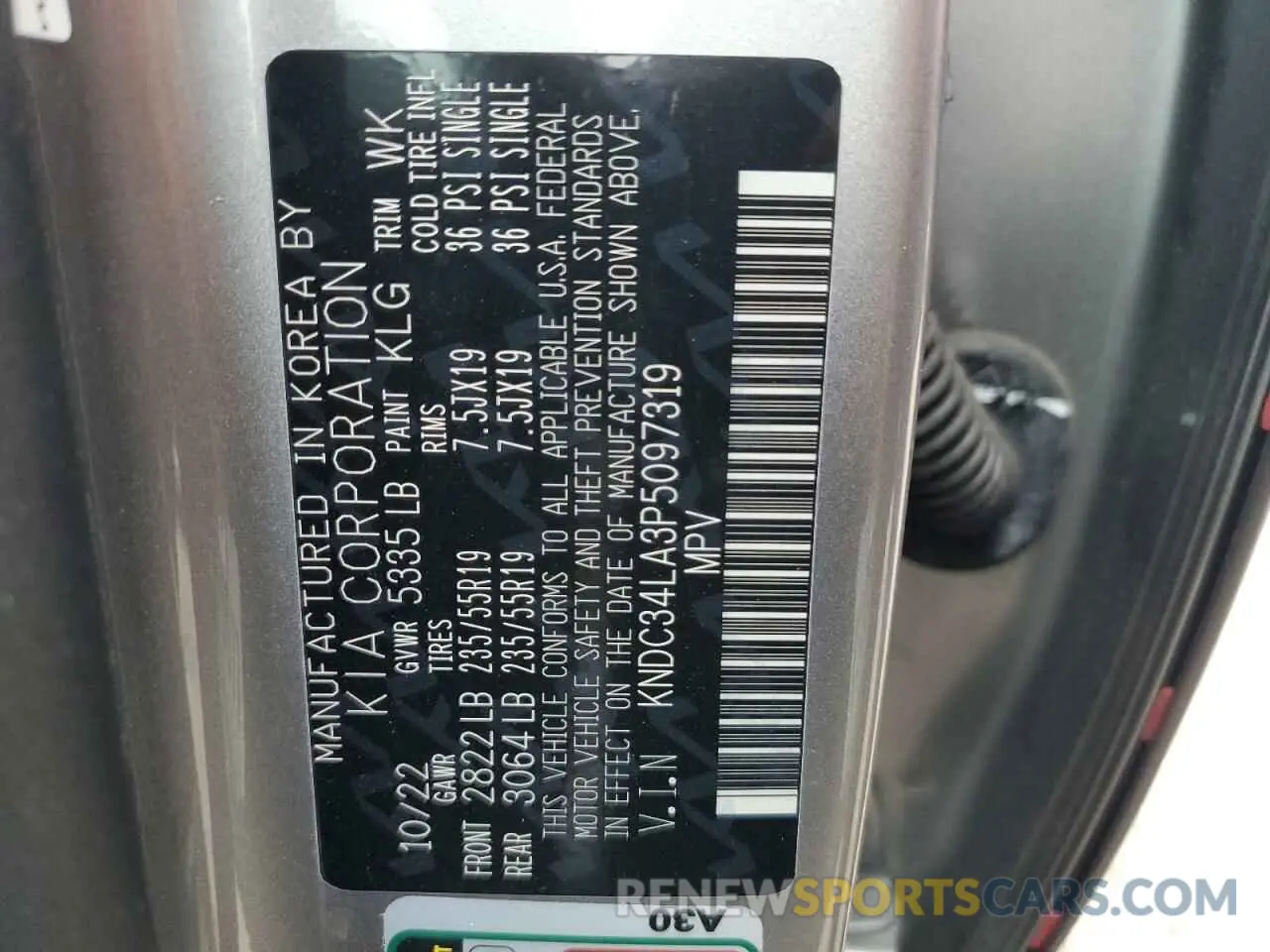 12 Photograph of a damaged car KNDC34LA3P5097319 KIA EV6 LIGHT 2023