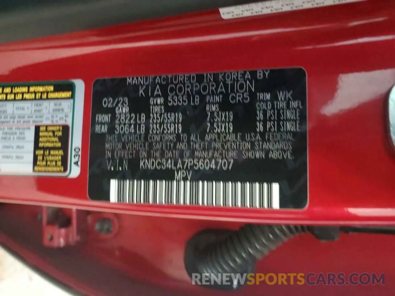 13 Photograph of a damaged car KNDC34LA7P5604707 KIA EV6 LIGHT 2023