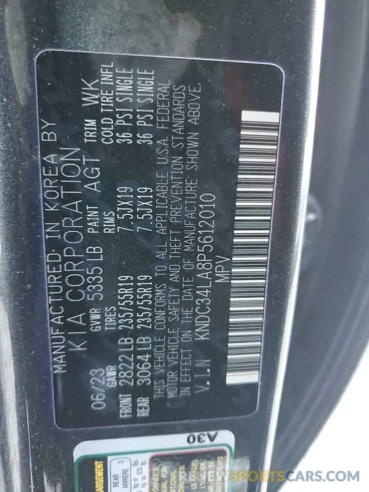 12 Фотография поврежденного автомобиля KNDC34LA8P5612010 KIA EV6 LIGHT 2023