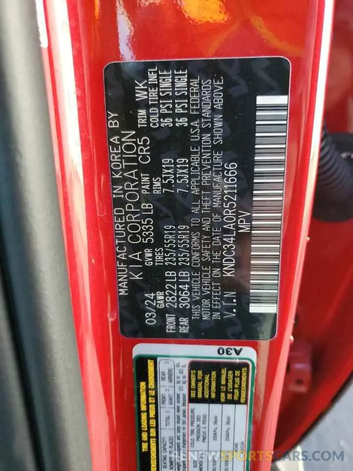 14 Фотография поврежденного автомобиля KNDC34LA0R5211666 KIA EV6 LIGHT 2024