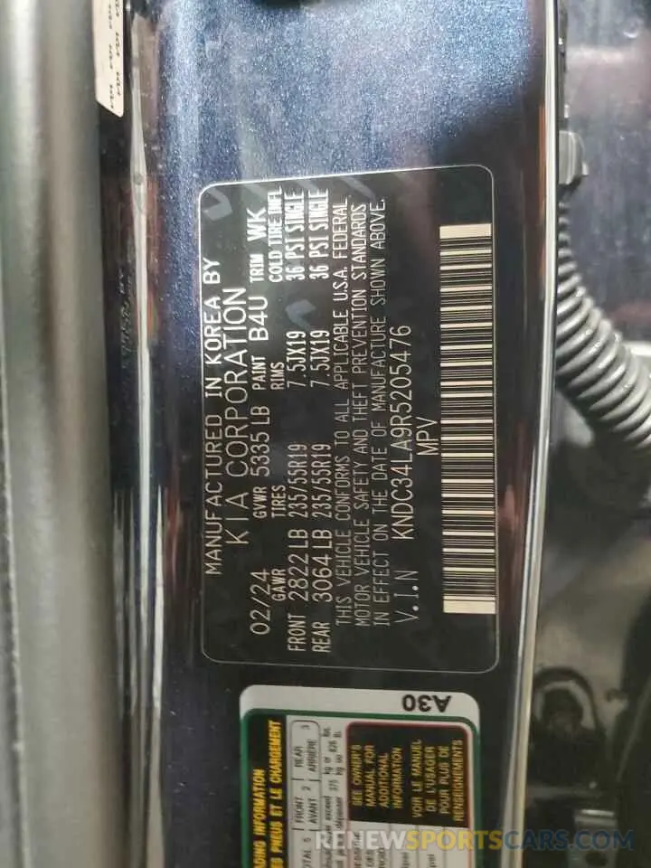 13 Photograph of a damaged car KNDC34LA9R5205476 KIA EV6 LIGHT 2024