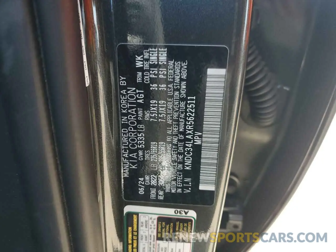13 Photograph of a damaged car KNDC34LAXR5622511 KIA EV6 LIGHT 2024