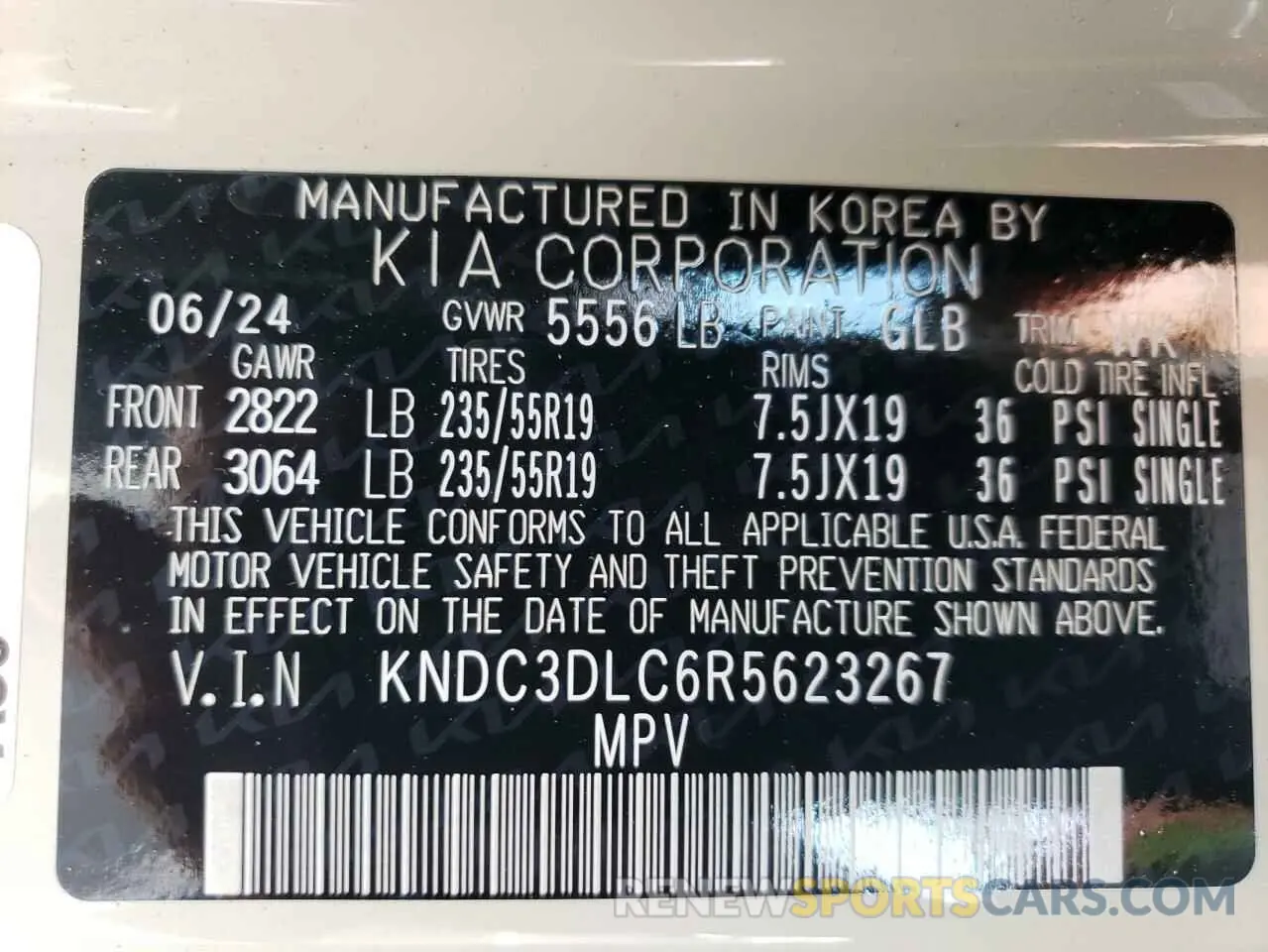 13 Photograph of a damaged car KNDC3DLC6R5623267 KIA EV6 LIGHT 2024