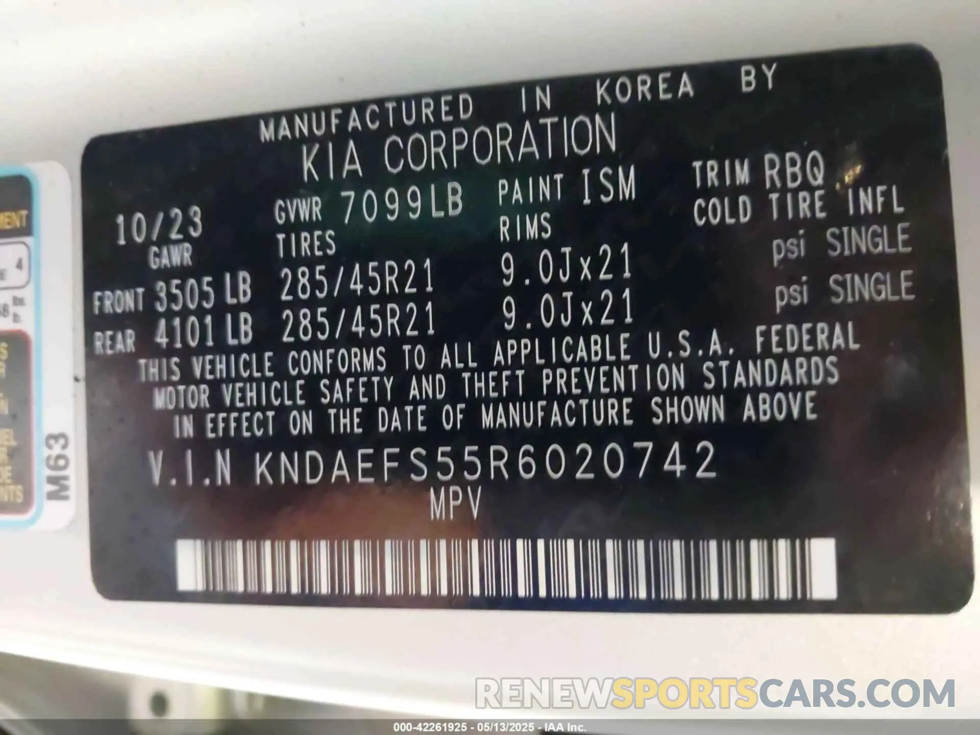 8 Photograph of a damaged car KNDAEFS55R6020742 KIA EV9 2024
