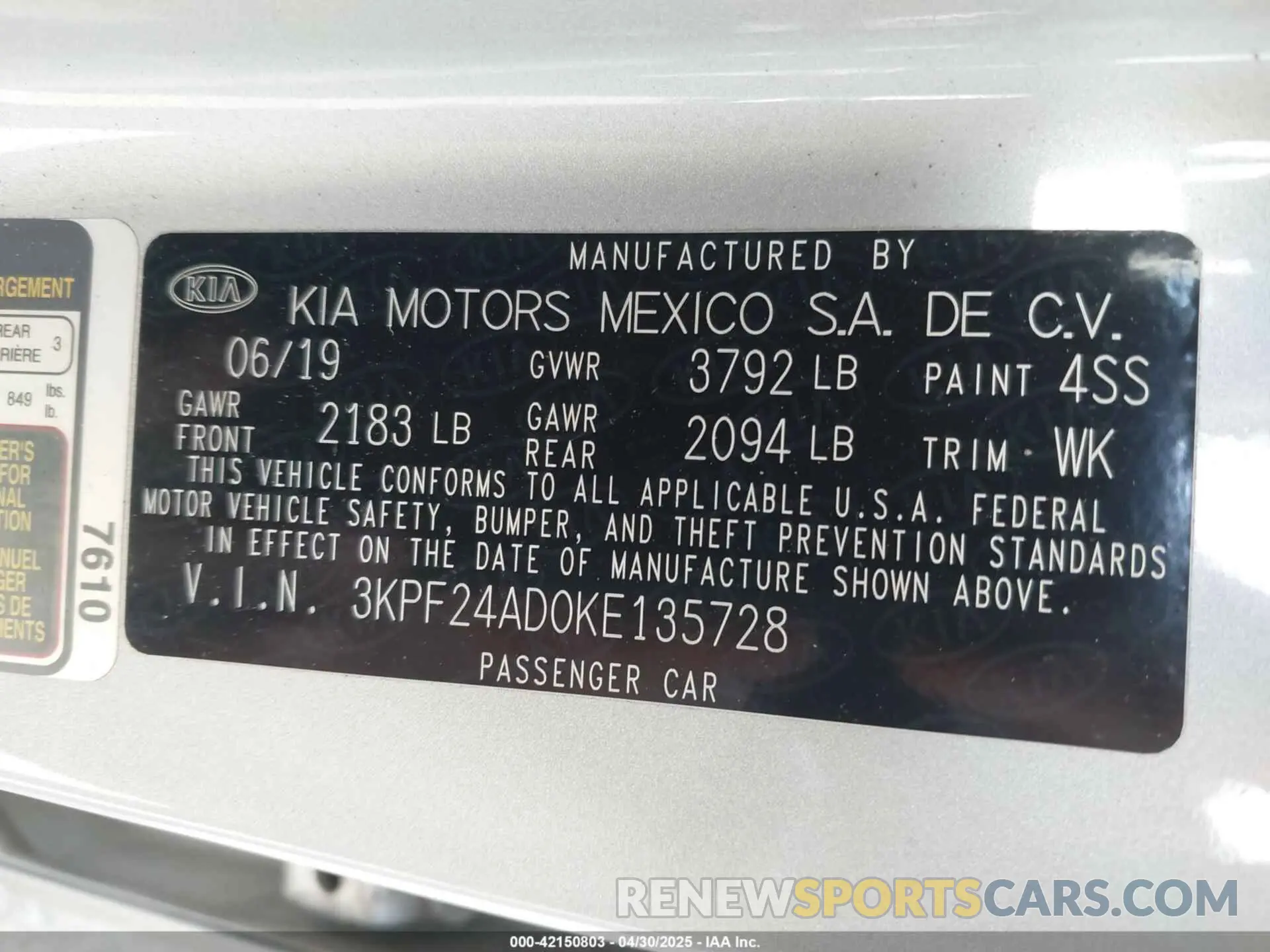 9 Фотография поврежденного автомобиля 3KPF24AD0KE135728 KIA FORTE 2019
