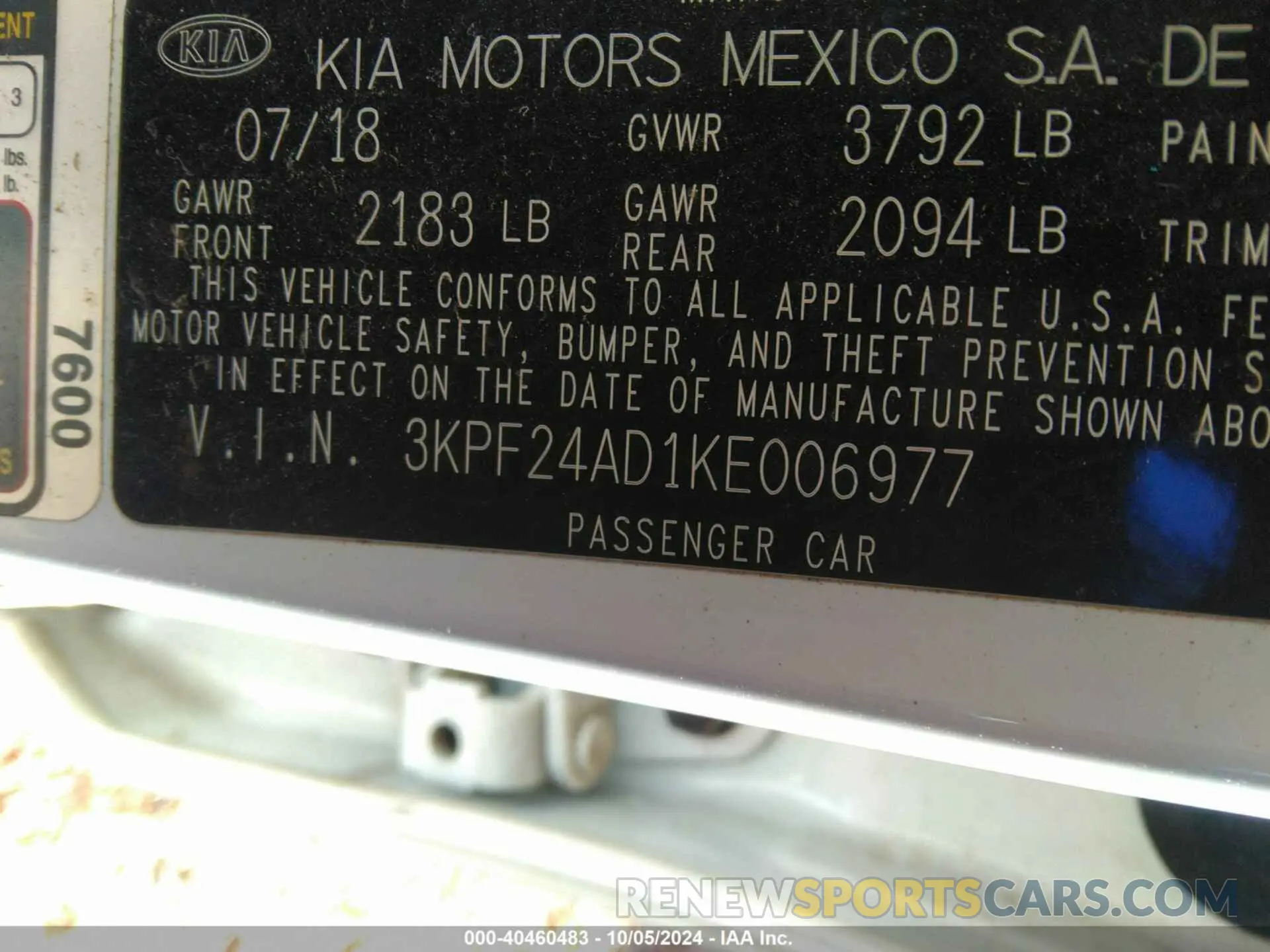9 Фотография поврежденного автомобиля 3KPF24AD1KE006977 KIA FORTE 2019