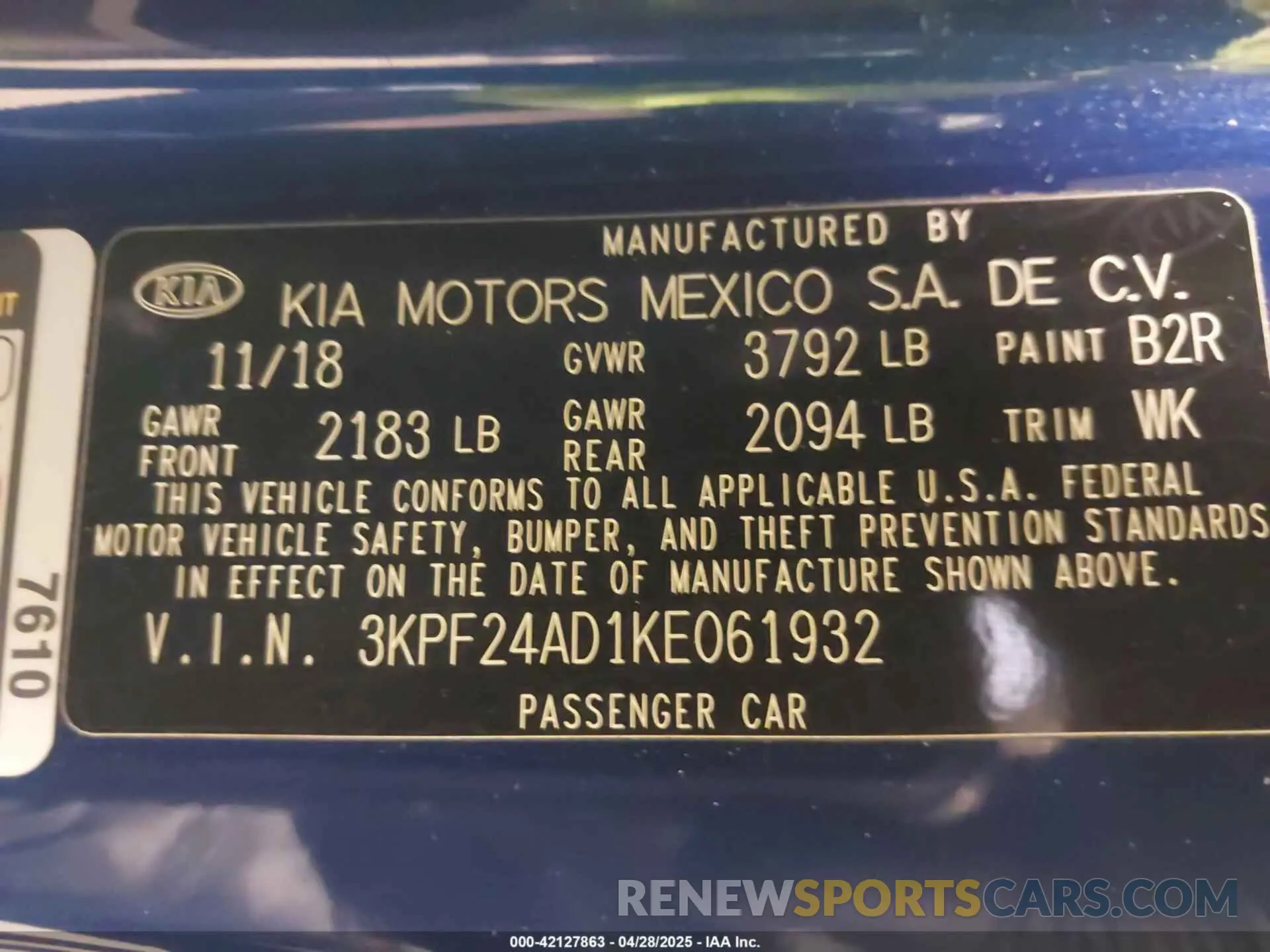 9 Photograph of a damaged car 3KPF24AD1KE061932 KIA FORTE 2019
