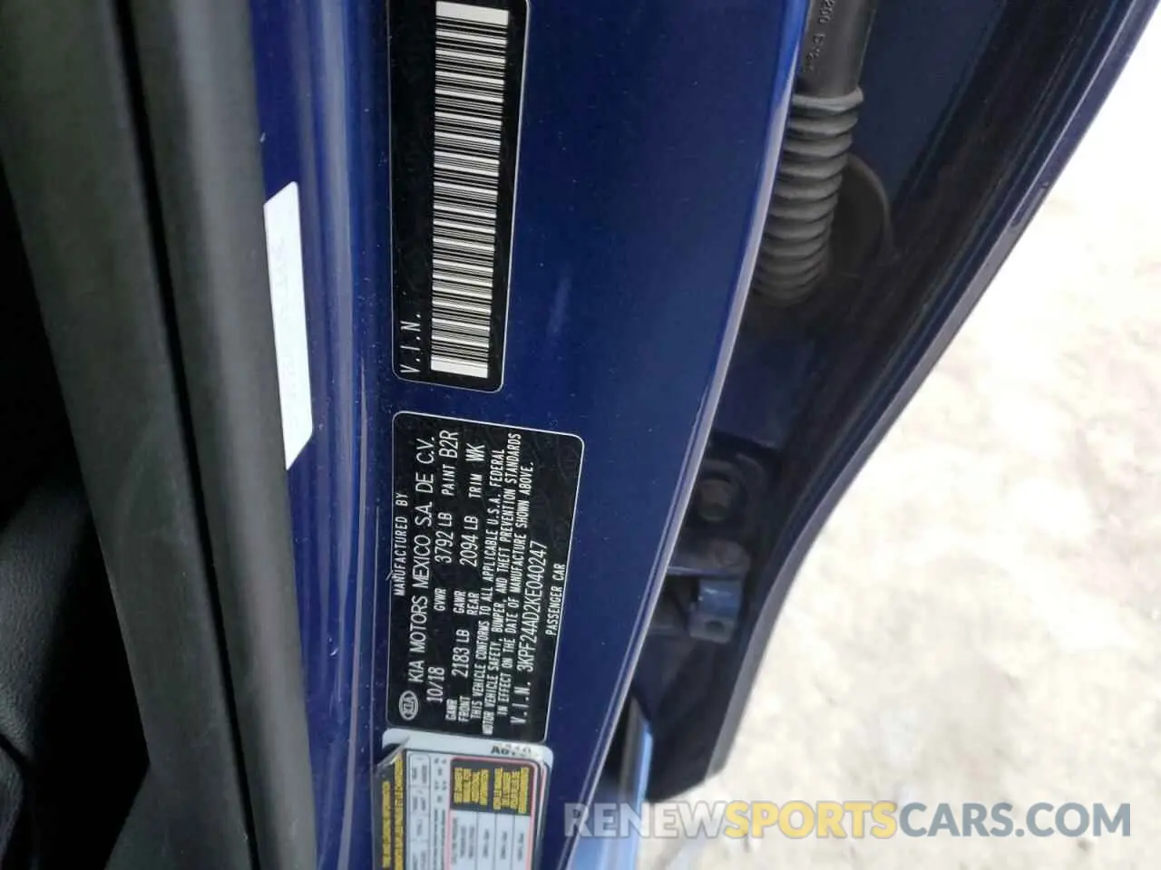 12 Фотография поврежденного автомобиля 3KPF24AD2KE040247 KIA FORTE 2019