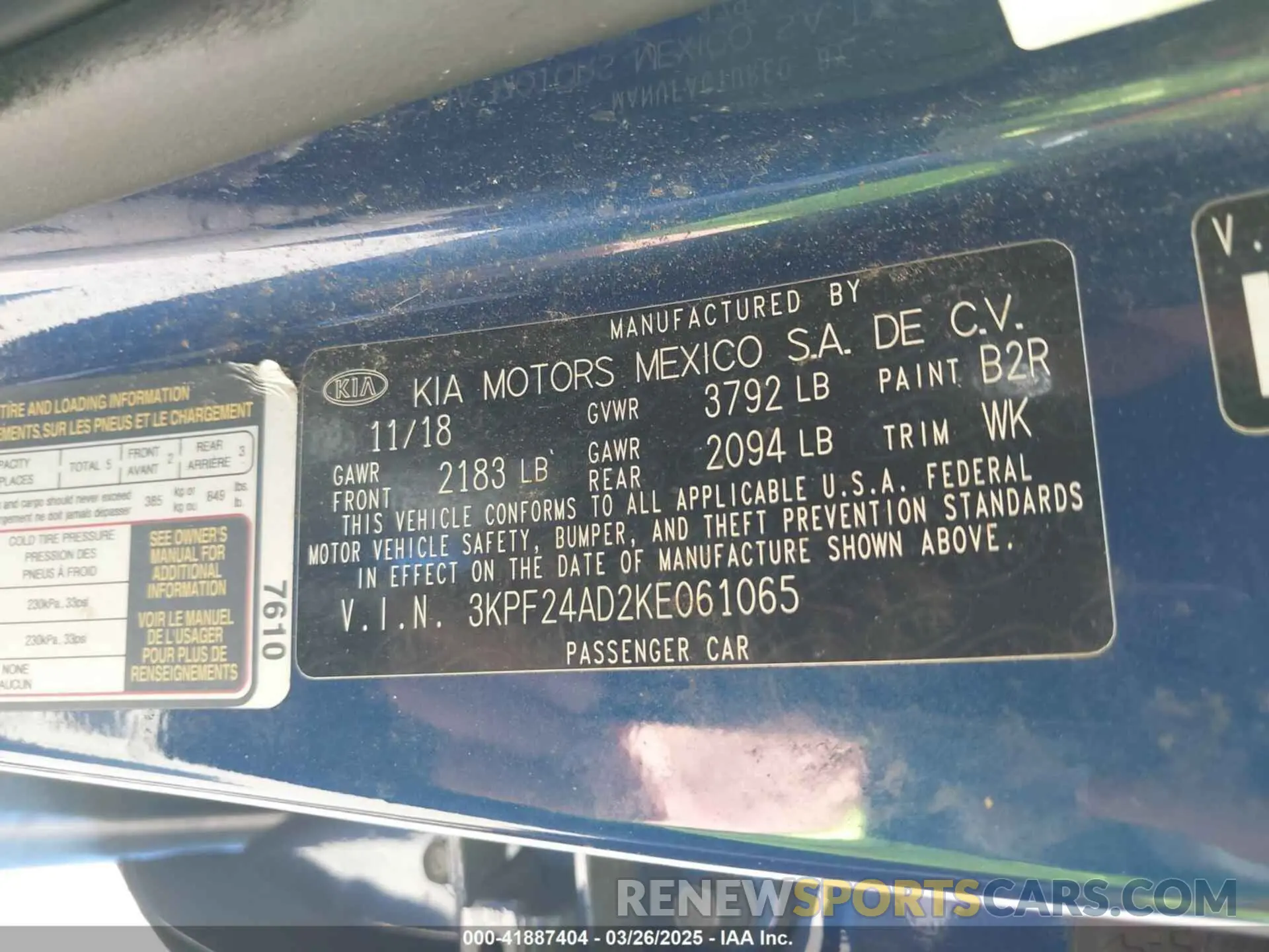 9 Фотография поврежденного автомобиля 3KPF24AD2KE061065 KIA FORTE 2019