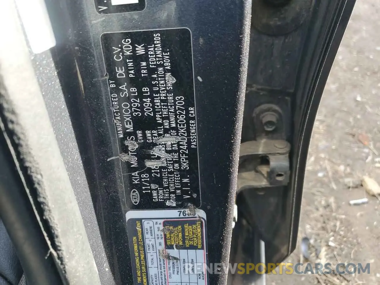 12 Photograph of a damaged car 3KPF24AD2KE062703 KIA FORTE 2019
