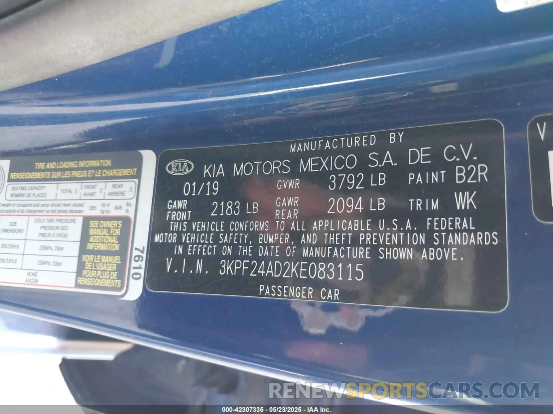 9 Фотография поврежденного автомобиля 3KPF24AD2KE083115 KIA FORTE 2019