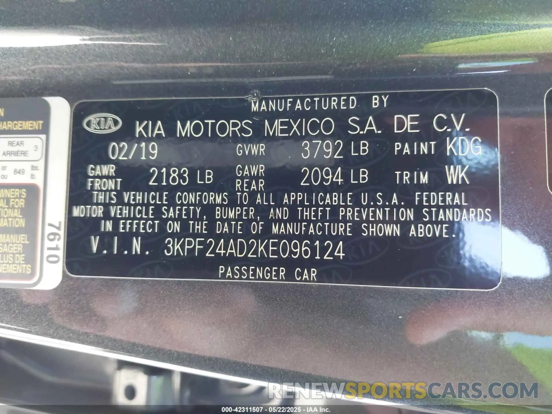 9 Фотография поврежденного автомобиля 3KPF24AD2KE096124 KIA FORTE 2019