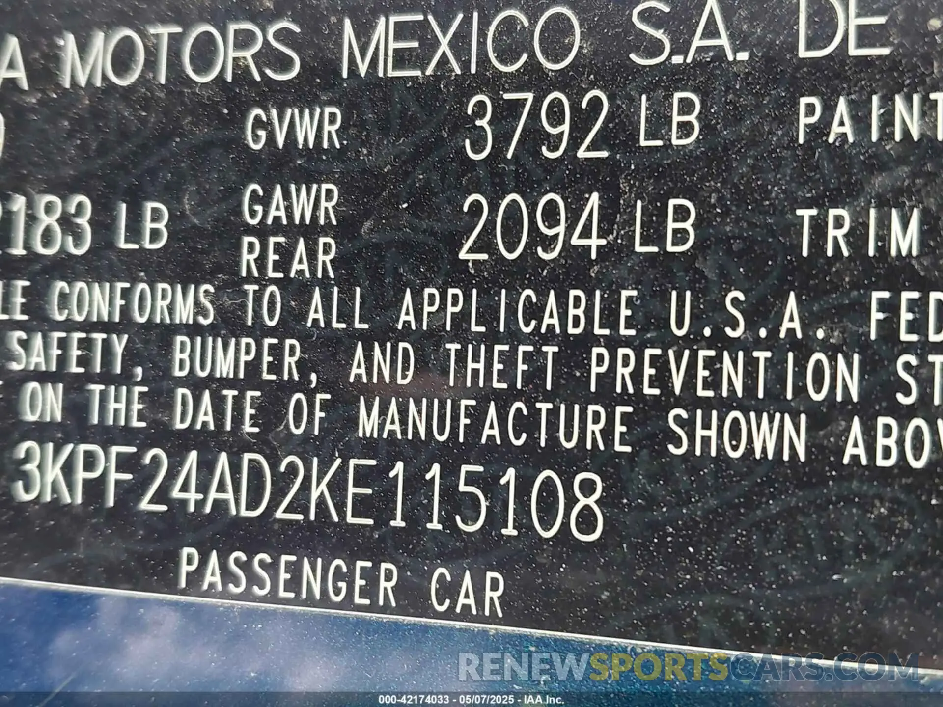 9 Photograph of a damaged car 3KPF24AD2KE115108 KIA FORTE 2019