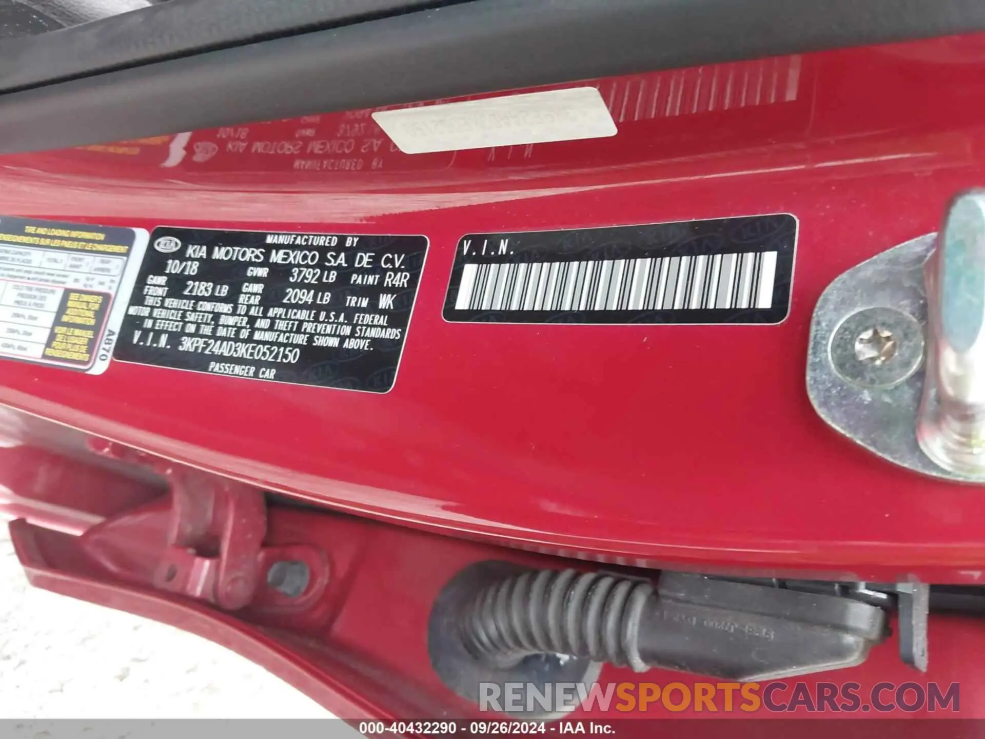 9 Photograph of a damaged car 3KPF24AD3KE052150 KIA FORTE 2019