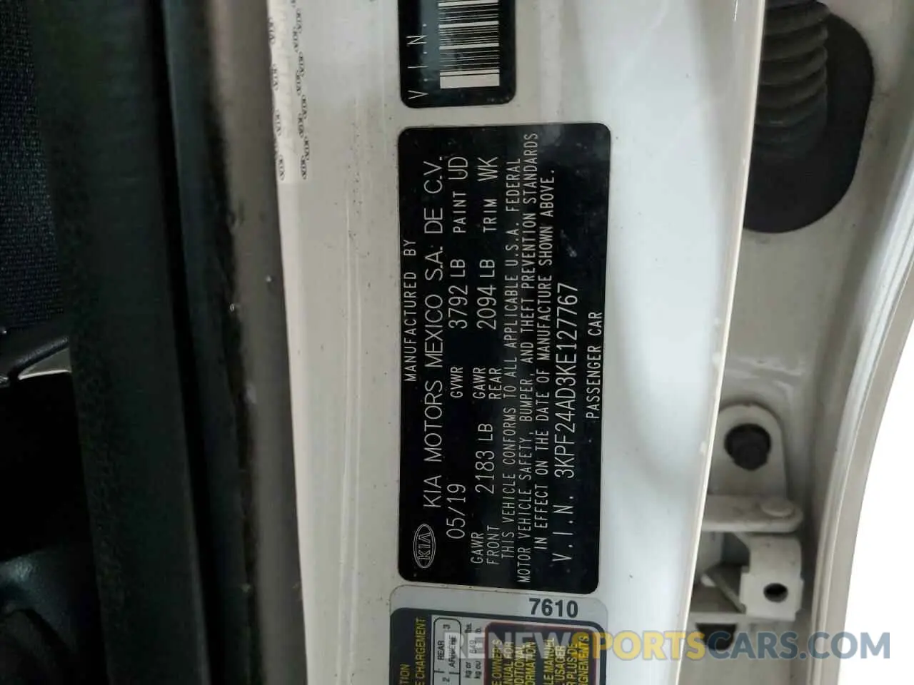 12 Фотография поврежденного автомобиля 3KPF24AD3KE127767 KIA FORTE 2019