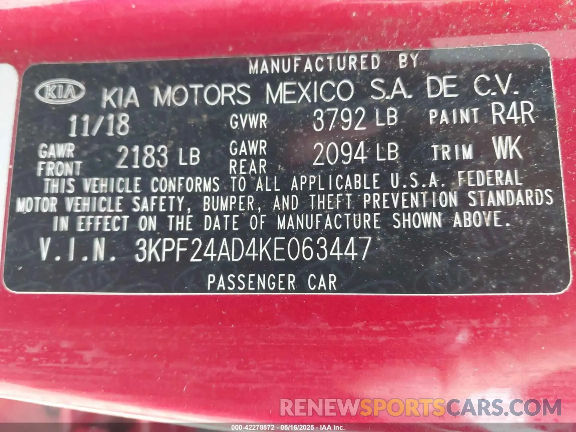 9 Photograph of a damaged car 3KPF24AD4KE063447 KIA FORTE 2019