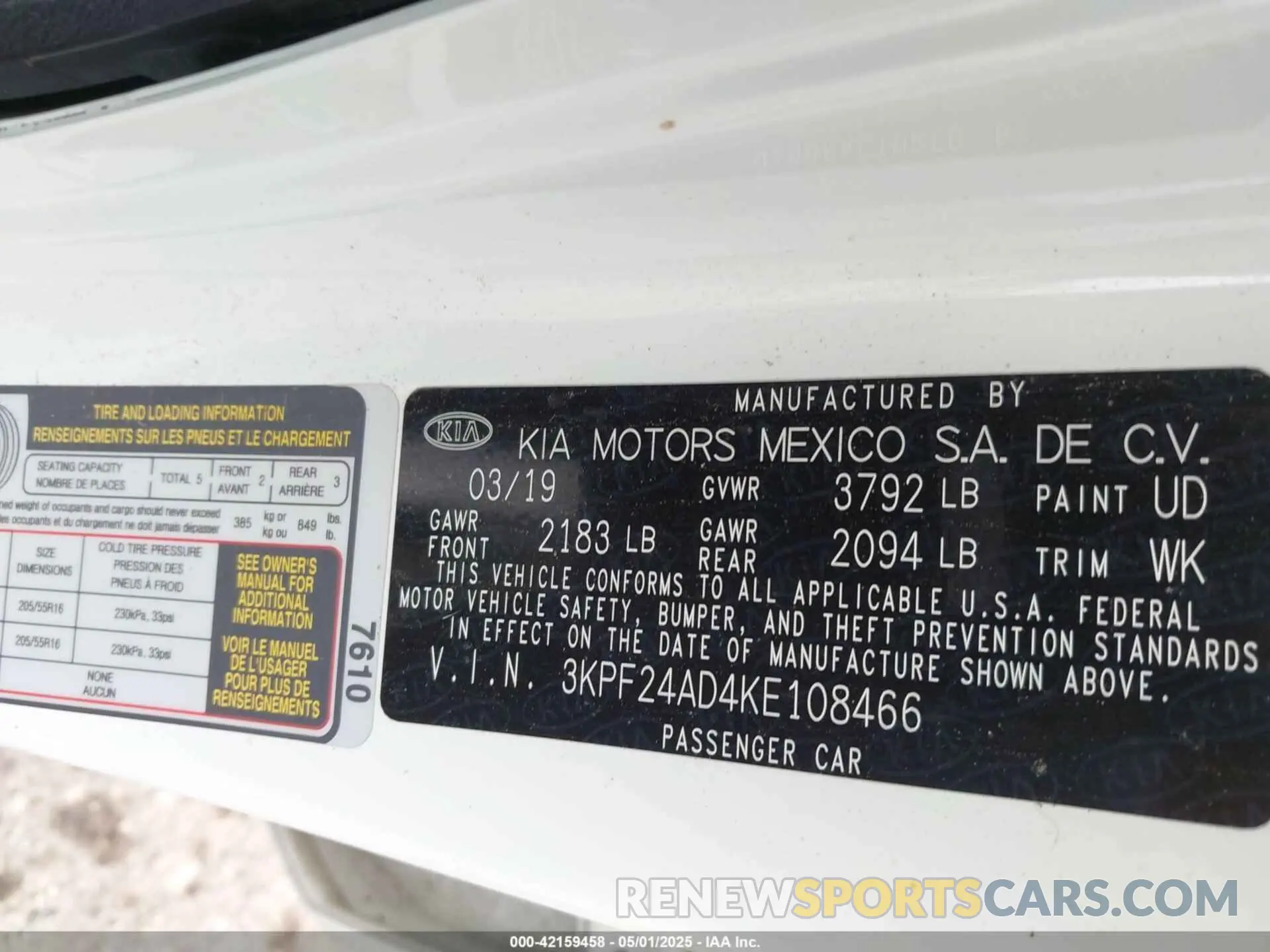 9 Photograph of a damaged car 3KPF24AD4KE108466 KIA FORTE 2019