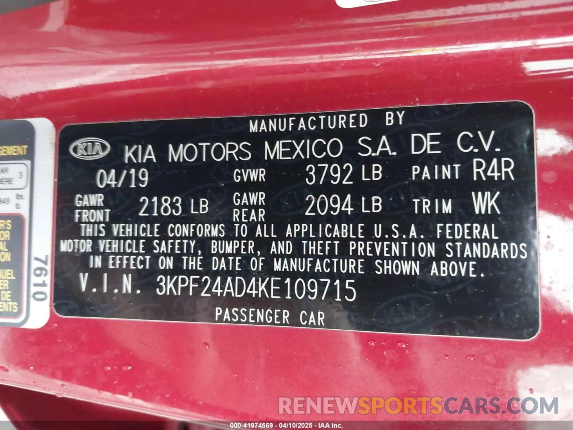 9 Фотография поврежденного автомобиля 3KPF24AD4KE109715 KIA FORTE 2019