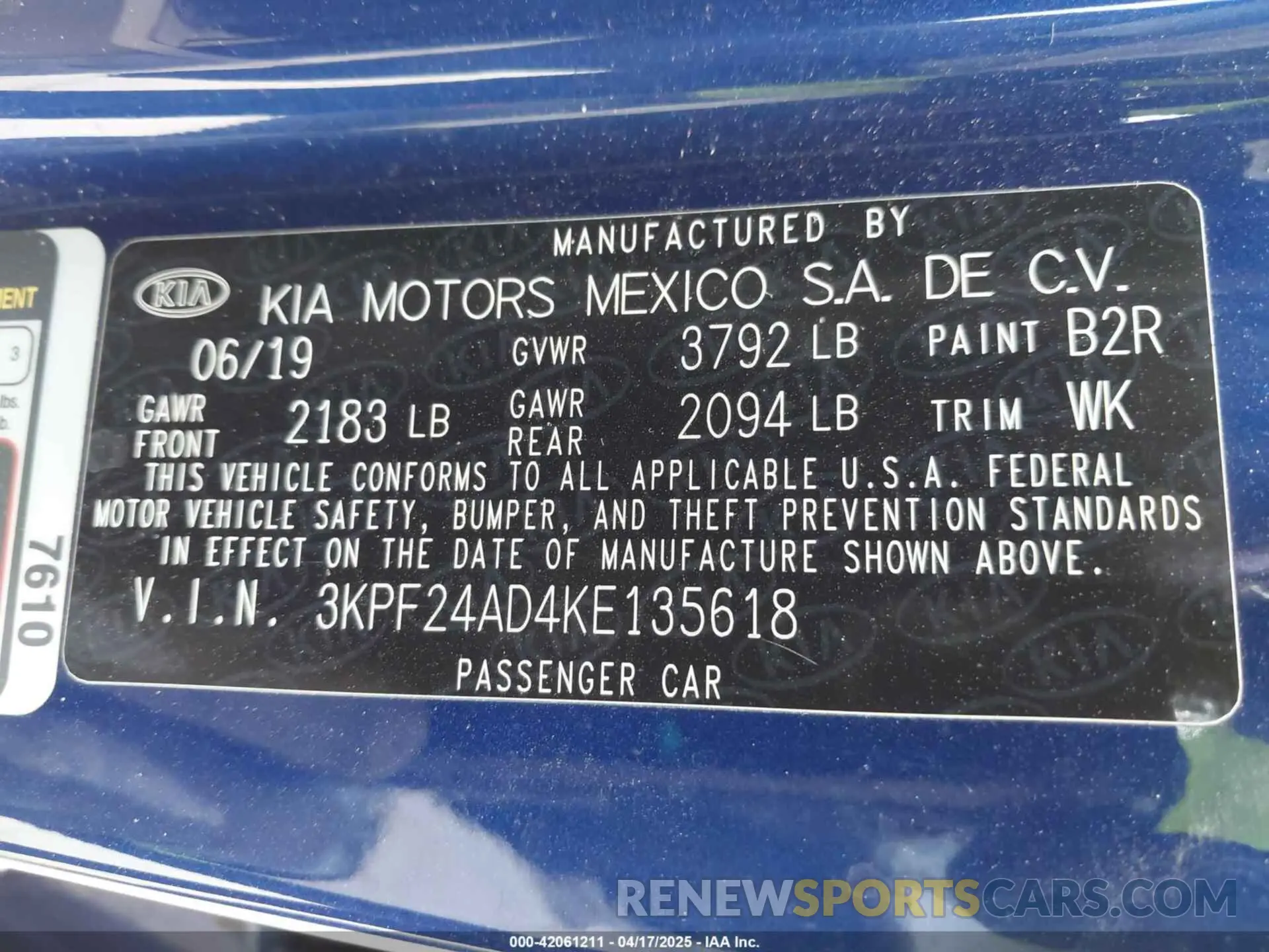 9 Photograph of a damaged car 3KPF24AD4KE135618 KIA FORTE 2019