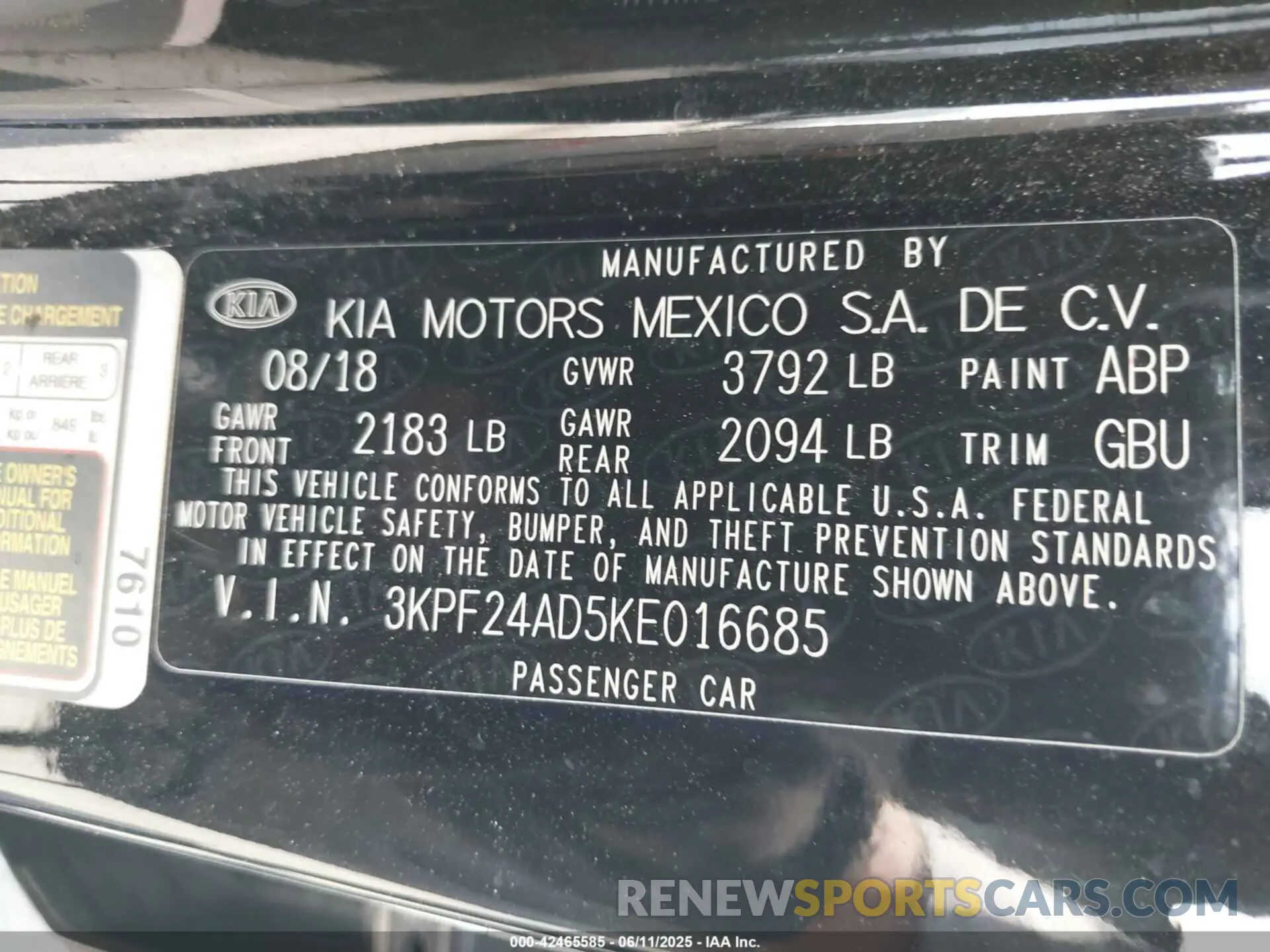 9 Photograph of a damaged car 3KPF24AD5KE016685 KIA FORTE 2019