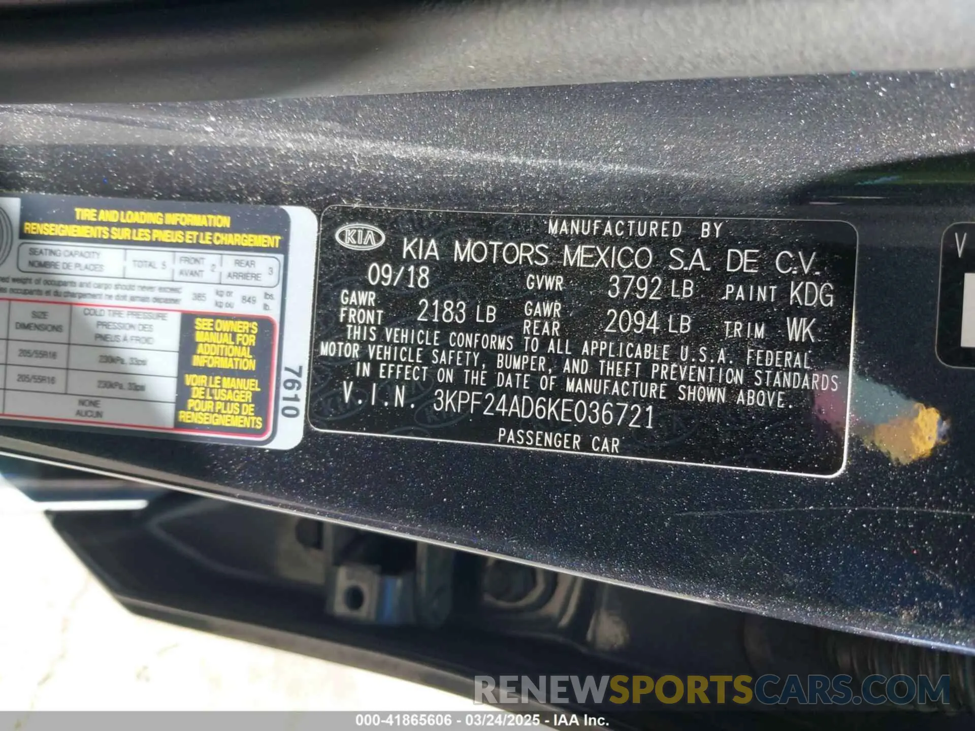 9 Photograph of a damaged car 3KPF24AD6KE036721 KIA FORTE 2019