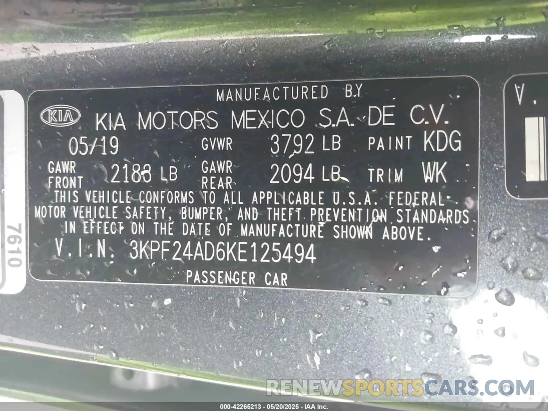9 Фотография поврежденного автомобиля 3KPF24AD6KE125494 KIA FORTE 2019