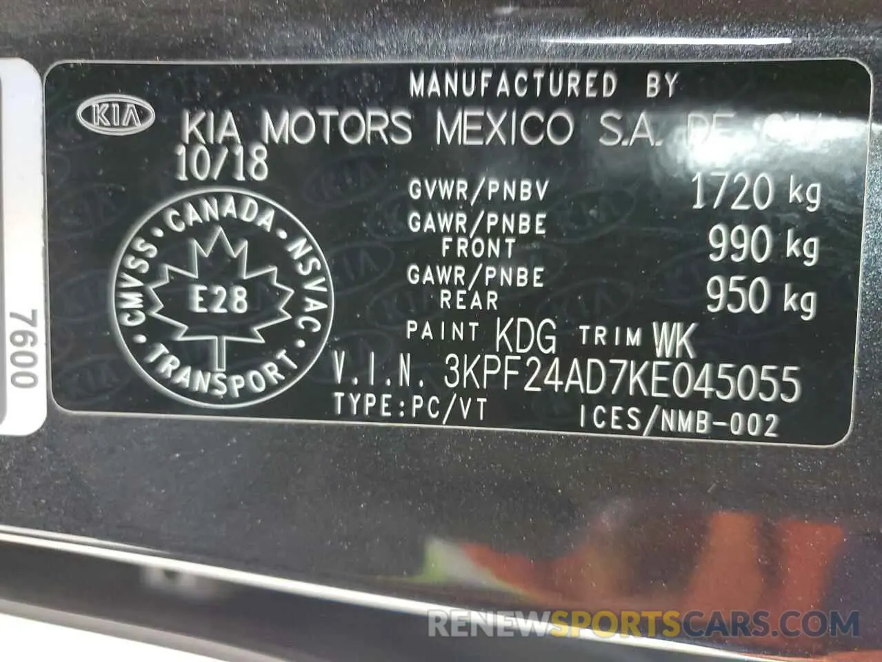 12 Photograph of a damaged car 3KPF24AD7KE045055 KIA FORTE 2019